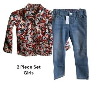 Sirmione Jacket Children's Jeans Set Girls Size 6T Jacket 5T Jeans Elastic Waist